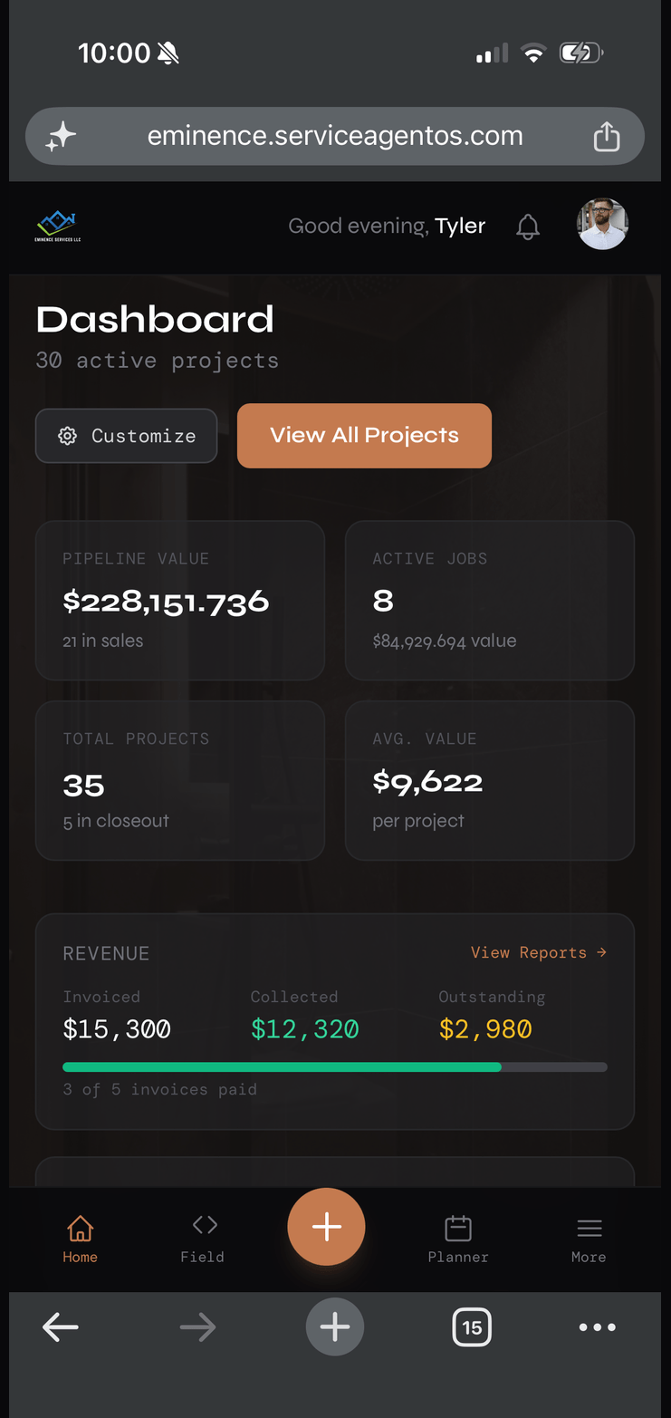 Tenant-branded mobile app with custom colors